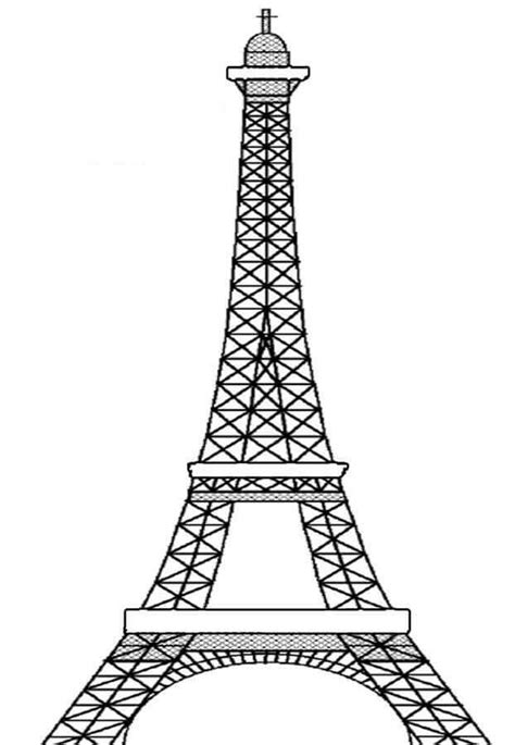 Gran Torre Eiffel En La Ciudad De París Para Colorear Imprimir E
