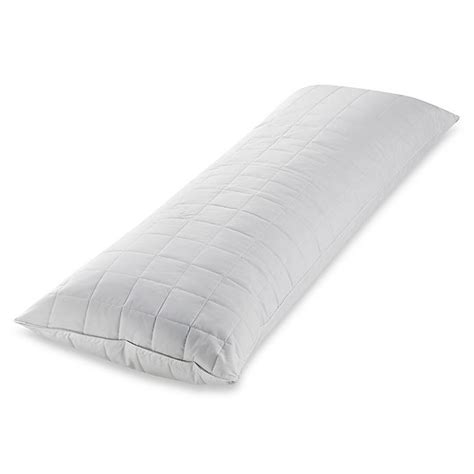 L lovsoul goose feather bed pillow via: Wamsutta® Quilted Body Pillow | Bed Bath & Beyond