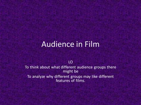 Types Of Film Audience Teaching Resources