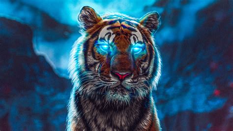 3840x2160 Tiger Glowing Eyes 4k Hd 4k Wallpapers Images Backgrounds