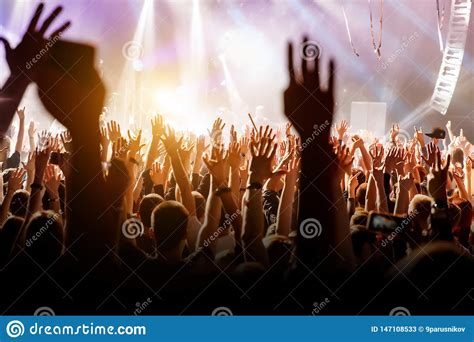 Crowd With Raised Hands On Music Concert Editorial Stock Photo Image