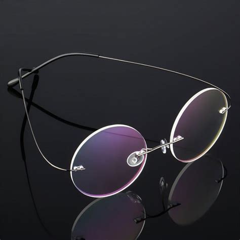 round rimless eyeglasses frame optical alloy prescription eyewear glasses frame for men and