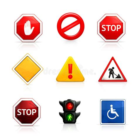 Road Signs Isolated Vector Street Signs Illustration Stock Vector