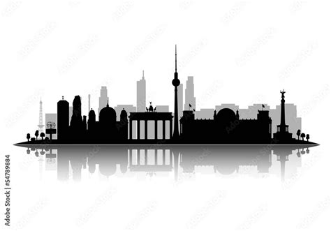 Berlin Skyline Silhouette Detalliert Stock Vector Adobe Stock