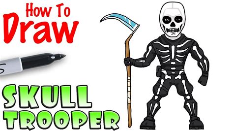 How To Draw Skull Trooper Fortnite Youtube