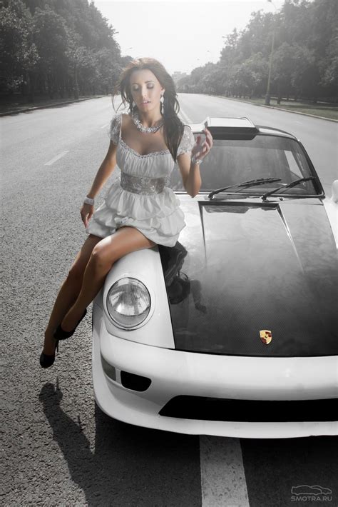 Sexy Girl With Black And White Porsche Porsche Club Vw Porsche Volkswagen Hot Cars Car Racer