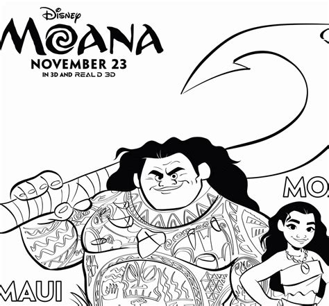Maui from moana coloring page from moana category. Free Moana Coloring Pages