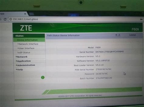 Password zte zxhn f609 : Zte User Interface Password For Zxhn F609 : Zte Zxhn F609 ...