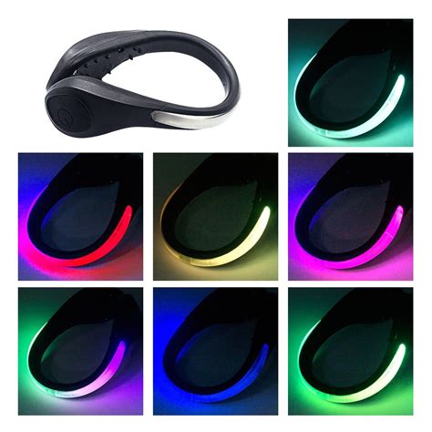 Teqin Black Shell Colorful Led Flash Shoe Safety Clip Lights For