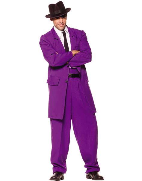 Zoot Suit Mens 1920s Purple Gangster Mobster Suit Halloween Costume