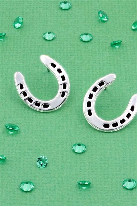 Lucky Silver Horseshoe Earrings In 2021 Horseshoe Earrings Horseshoe