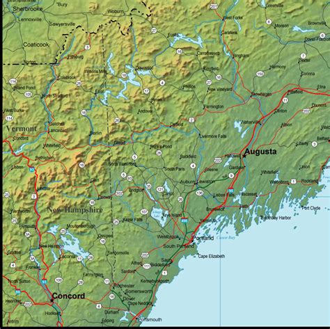 Maine Map And Maine Satellite Image