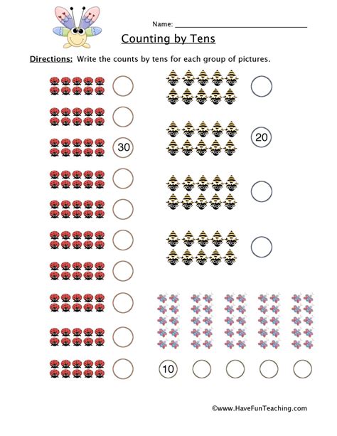 Counting Tens Worksheet Have Fun Teaching