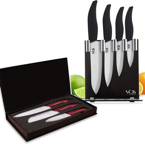 Ceramic Knives Set Two Vos Sets Bundle With Holder And