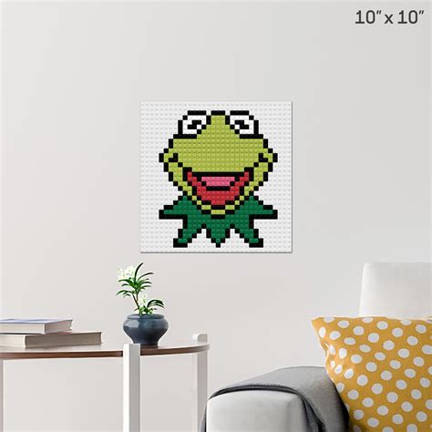 Kermit The Frog Pixel Art Wall Poster Build Your Own With Bricks Brik