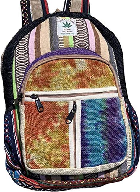 Unique Tie Dye Mini Hemp Backpack Small Back Pack Boho