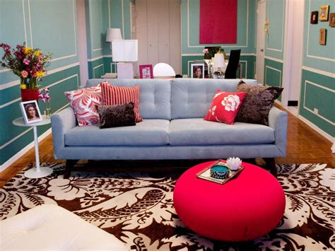 Eclectic Turquoise Living Room With Red Accents Living Room Turquoise