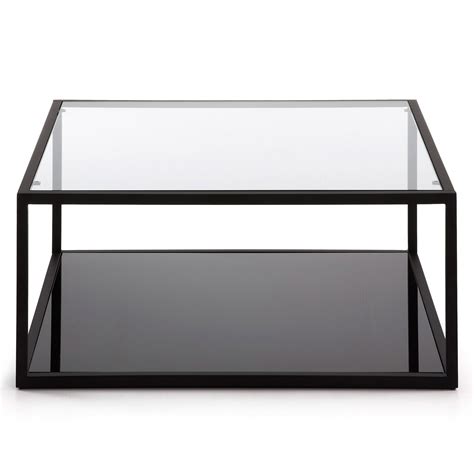 Rowan 80cm Square Glass Coffee Table Black Interior Secrets