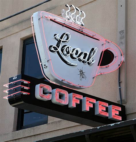 Local Coffee San Antonio ☕ Logo Vintage Vintage Neon Signs Local
