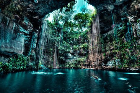 Fondos De Pantalla 2048x1367 Px Cueva Cenotes Lago Paisaje