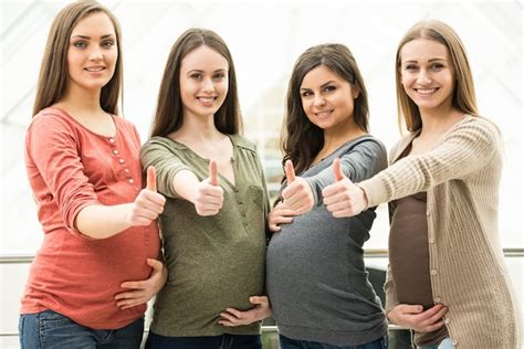 Premium Photo Four Happy Pregnant Women