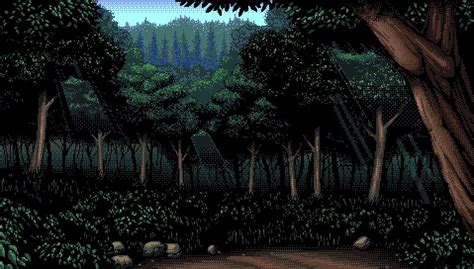 Pixel Art Forest Wallpaper