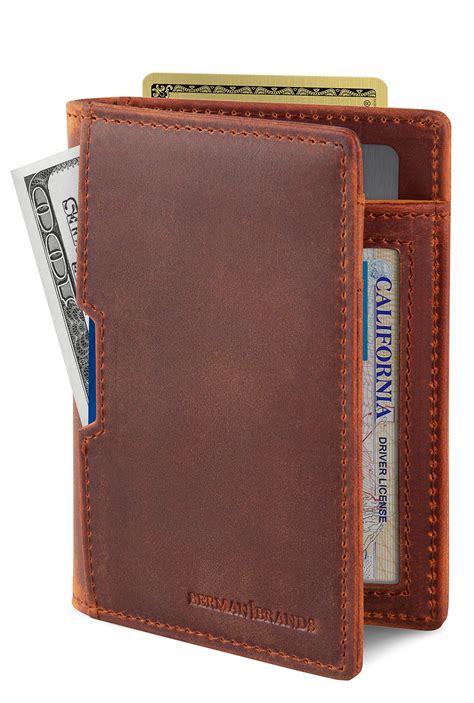 buy serman brands wallets for men slim mens leather rfid blocking minimalist card front pocket