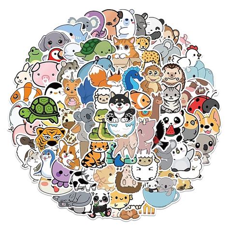 Cute Animal Stickers For Kids Teens 100pcs Premium Waterproof Vinyl