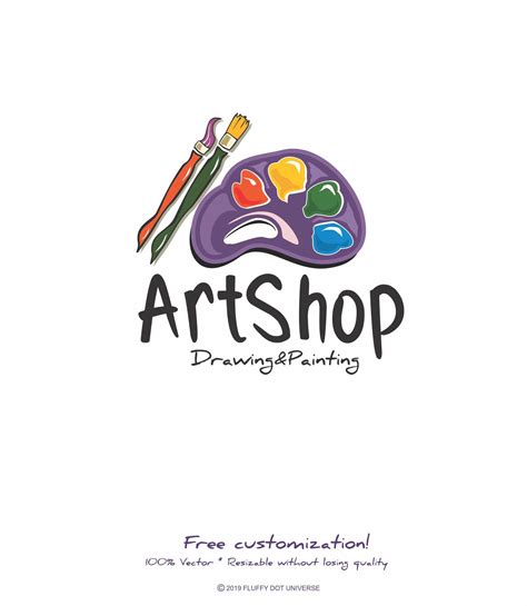 Art Shop Logo Paint Logo Creative Logo Brush Logo Colors Art