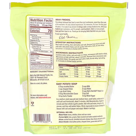 32 Mashed Potato Nutrition Label Labels 2021