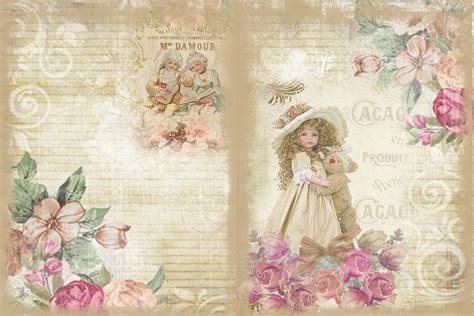 Printable Journal Kit Shabby Chic And Grunge With Free Ephemera By The