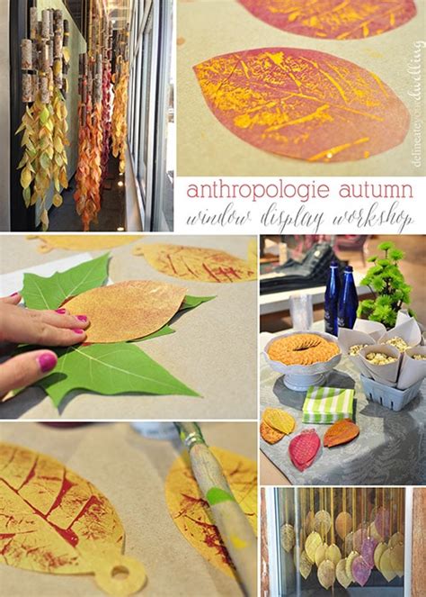 Leaf Press Anthropologie Autumn Window Display