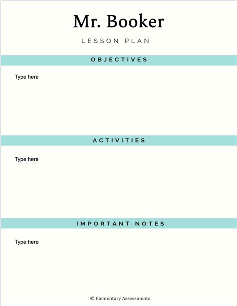 Simple Lesson Plan Templates Download For Free
