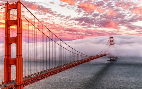 Fonds Décran Golden Gate San Francisco Etats Unis Pont Mer Brume