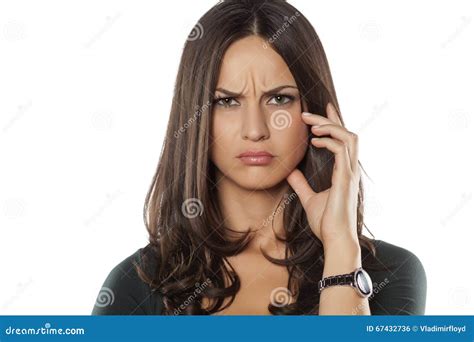 Beautiful And Scowling Stock Photo Image Of Critical 67432736