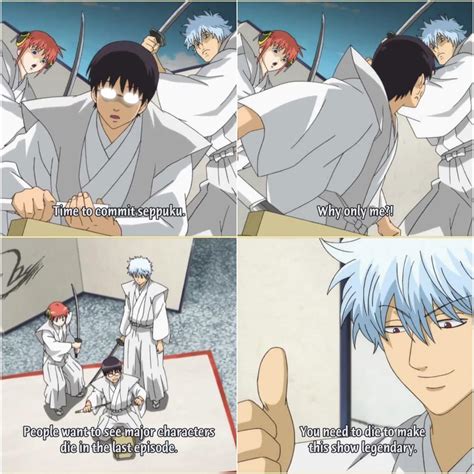 only in gintama characters discussing about sacrificing a character to increase ratings 🤣 r