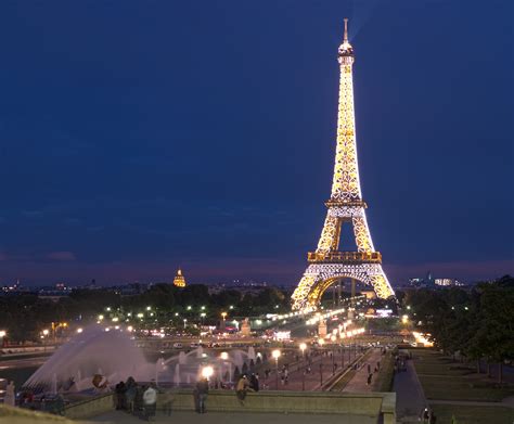 Filethe Eiffel Tower At Night Paris France Panoramio