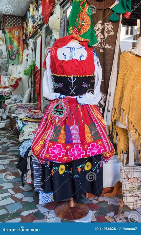 Portuguese Women S Traditional Dress At T Shop In Sintra Editorial