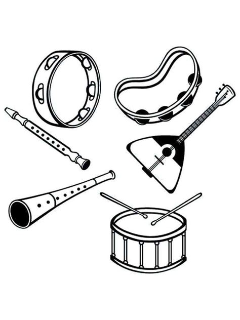 Musical Instruments Coloring Pages Free Printable Musical Instruments