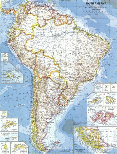 National Geographic South America Map 1960