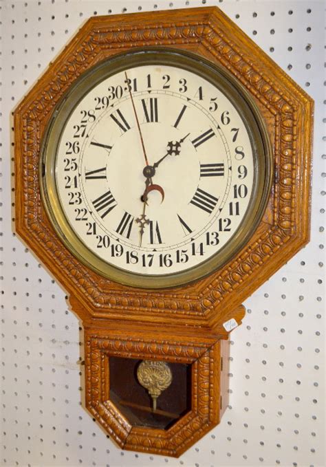 Antique Sessions Octagon Drop Calendar Clock Price Guide
