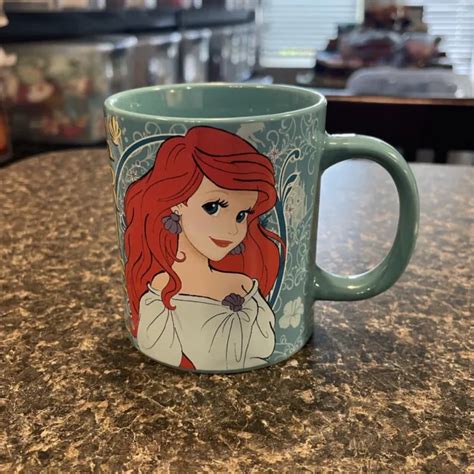 Disney Princess Ariel The Little Mermaid Blue Teal Coffee Tea Mug Cup