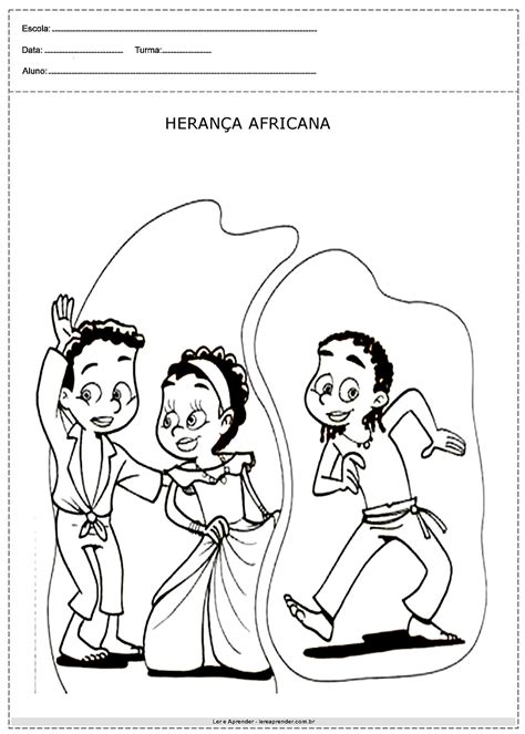 herança africana para colorir ler e aprender