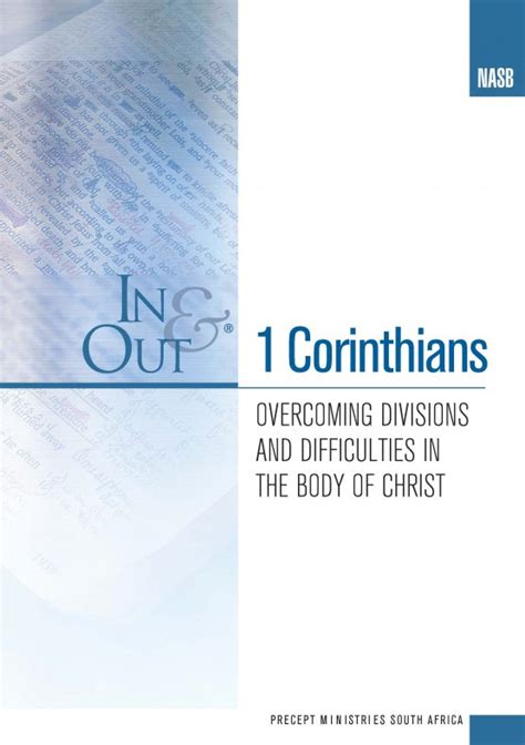 1 Corinthians In And Out Overcoming Divisions And Difficulties In The