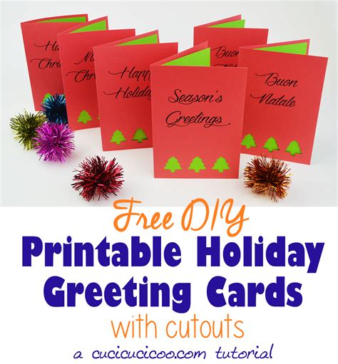 Diy Greetings Free Printable Holiday Cards With Cutouts Cucicucicoo