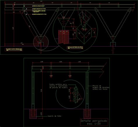 Pergola Detail Dwg Detail For Autocad • Designs Cad