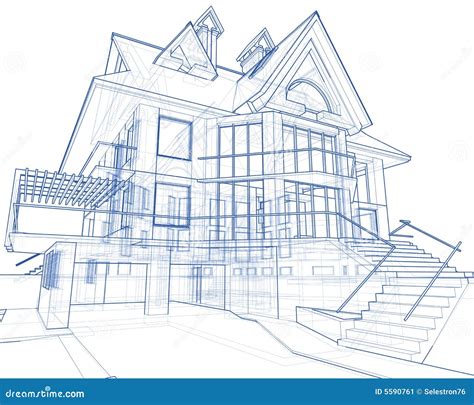 Architecture Blueprint House And Plan Cartoon Vector Cartoondealer