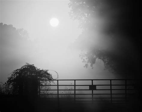 Foggy Country Sunrise Img5048 Black And White Landscape