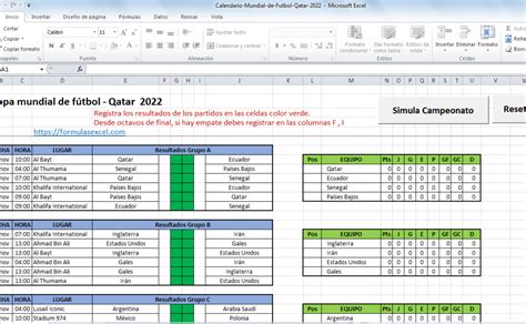 En Formato Excel Descarga Gratis El Calendario Completo De Qatar 2022