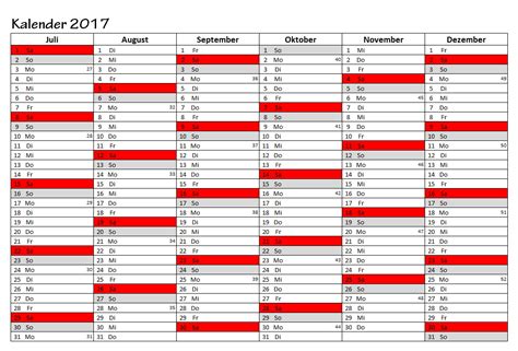 Kalender 2017 Vorlagen Zum Ausdrucken Pdf Excel 